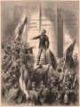 Gravure : Gambetta proclamant la République le 4 septembre 1870