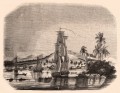 Gravure : Tahiti, baie de Papeete