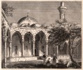 Gravure : Mosquée en ruine en Syrie