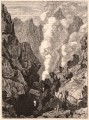 Gravure : Le volcan de la Soufrière