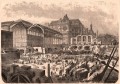 Gravure : Paris, construction du pavillon des Halles